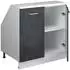 VICCO Rion Dachschrägenschrank 80x81,6cm 2 Türen, schwarz Beton/weiß (60320)