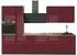 VICCO Fame-Line Küchenzeile bordeaux Hochglanz/anthrazit, Eiche, 310cm (64273)