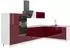 VICCO Fame-Line Eckküche bordeaux Hochglanz/weiß, 347x207cm, ohne Arbeitsplatte (63644)