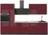 VICCO Fame-Line Küchenzeile bordeaux Hochglanz/anthrazit, Marmor-AP, 310cm (64274)