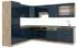 VICCO Fame-Line Eckküche Dunkelblau Hochglanz/Eiche 287x227cm (49767)