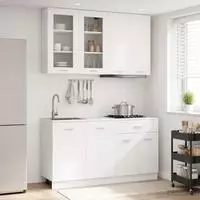 vidaXL K&uuml;cheneinheit LYON 4 stk. Wei&szlig; Holzwerkstoff