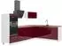 VICCO Fame-Line Eckküche Bordeaux Hochglanz/Weiß, 287x207cm (63542)