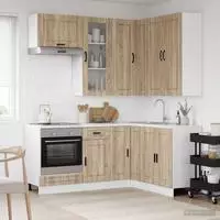 vidaXL K&uuml;cheneinheit PORTO 8 stk. Sonoma-Eiche Holzwerkstoff