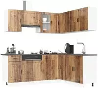 vidaXL 11-tlg. K&uuml;chenschrank-Set Porto Altholz-Optik Holzwerkstoff