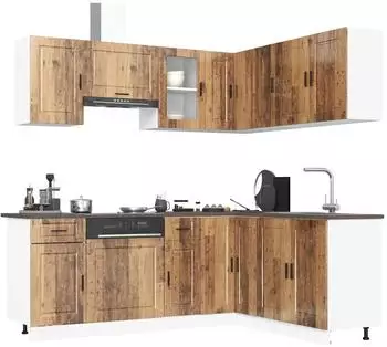 vidaXL Porto K&uuml;chenschrank-Set 11-tlg. Altholz-Optik (3314969)
