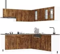 vidaXL 11-tlg. K&uuml;chenschrank-Set Kalmar R&auml;uchereiche Holzwerkstoff