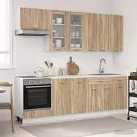 vidaXL K&uuml;cheneinheit LYON 8 stk. Sonoma-Eiche Holzwerkstoff