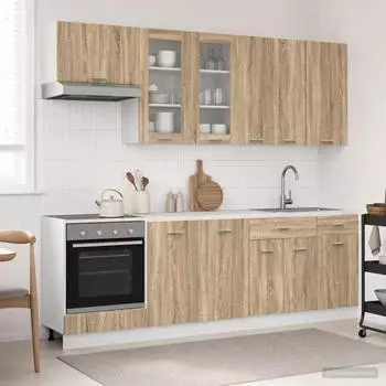 vidaXL LYON K&uuml;cheneinheit 8-tlg. Sonoma-Eiche Holzwerkstoff (3438205)