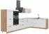 VICCO Fame-Line Eckküche Weiß Landhaus/Goldkraft Eiche, 347x207cm, AP Marmor (63619)