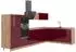 VICCO Fame-Line Eckküche Bordeaux Hochglanz/Goldkraft Eiche, 347x207cm (63612)