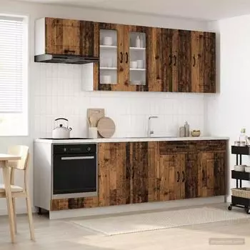vidaXL Kalmar K&uuml;cheneinheit 8 Stk., Altholz Holzwerkstoff (3438191)