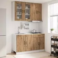 vidaXL K&uuml;cheneinheit KALMAR 4 stk. Artisan-Eiche Holzwerkstoff
