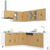 vidaXL 11-tlg. K&uuml;chenschrank-Set Kalmar Artisan-Eiche Holzwerkstoff