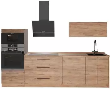 VICCO Fame-Line K&uuml;chenzeile Goldkraft Eiche 280cm ohne Arbeitsplatte (69637)