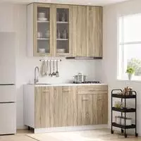 vidaXL K&uuml;cheneinheit LYON 4 stk. Sonoma-Eiche Holzwerkstoff