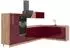 VICCO Fame-Line Eckküche Bordeaux Hochglanz/Goldkraft Eiche, 347x207cm (63610)
