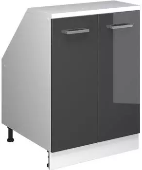 VICCO Rion Dachschrägenschrank 2 Türen, anthrazit Hochglanz/weiß, 60x81,6cm (60274)