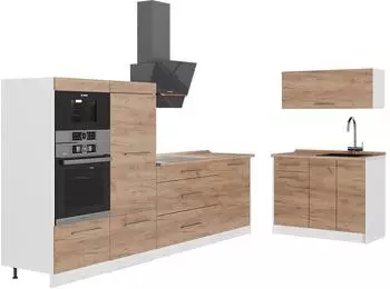 VICCO Fame-line K&uuml;chenzeile Goldkraft Eiche 380cm (62943)