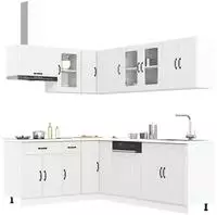 vidaXL 11-tlg. K&uuml;chenschrank-Set Lucca Wei&szlig; Holzwerkstoff