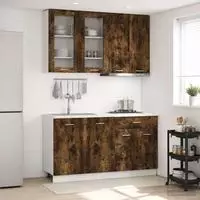 vidaXL K&uuml;cheneinheit LYON 4 stk. Ger&auml;ucherte Eiche Holzwerkstoff
