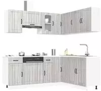 vidaXL 11-tlg. K&uuml;chenschrank-Set Lucca Grau Sonoma Holzwerkstoff
