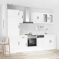 vidaXL 8-tlg. K&uuml;chenschrank-Set Kalmar Wei&szlig; Holzwerkstoff