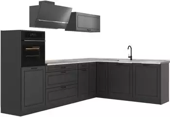 VICCO R-Line Eckk&uuml;che Landhaus/Anthrazit 287cm, 12 Module (40277)