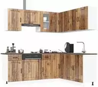 vidaXL 11-tlg. K&uuml;chenschrank-Set Lucca Altholz-Optik Holzwerkstoff