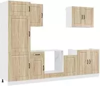 vidaXL 7-tlg. K&uuml;chenschrank-Set Kalmar Sonoma-Eiche Holzwerkstoff
