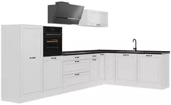 VICCO R-Line Eckk&uuml;che wei&szlig; Landhaus/wei&szlig;, 8 Module, MDF-Fronten (40367)