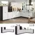 VICCO R-Line Eckküche weiß Landhaus/Anthrazit, 8 Module, MDF-Fronten (40306)