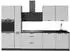 VICCO Fame-Line Küchenzeile weiß Landhaus/anthrazit, 310cm ohne Arbeitsplatte (64280)