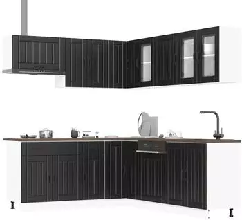 vidaXL Lucca K&uuml;chenschrank-Set 11-tlg. schwarz Holzwerkstoff (3314922)