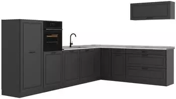 VICCO R-Line Eckk&uuml;che Landhaus/Anthrazit 327cm, 8 Module (40301)