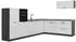 VICCO R-Line Eckküche weiß Landhaus/Anthrazit 327cm (40304)