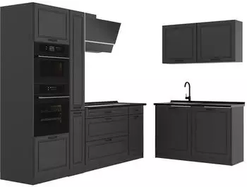 VICCO Eckk&uuml;che R-Line Anthrazit Landhaus/Anthrazit 230x120cm (40239)