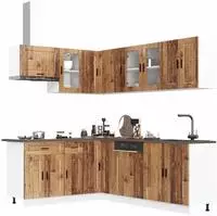 vidaXL 11-tlg. K&uuml;chenschrank-Set Porto Altholz-Optik Holzwerkstoff