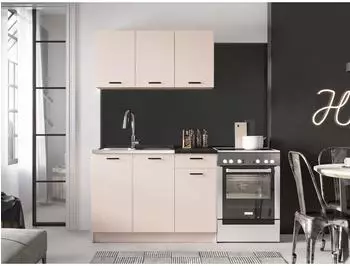 Mirjan24 Eco 120 K&uuml;chenzeile Kaschmir/Schwarz 120x85x60cm (800001816898)