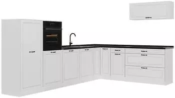VICCO R-Line Eckk&uuml;che wei&szlig; Landhaus/wei&szlig;, 8 Module, ohne Arbeitsplatte (40330)