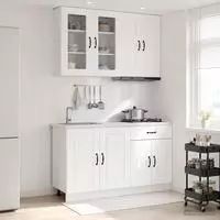vidaXL K&uuml;cheneinheit KALMAR 4 stk. Wei&szlig; Holzwerkstoff