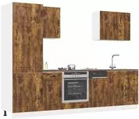 vidaXL 7-tlg. K&uuml;chenschrank-Set Kalmar R&auml;uchereiche Holzwerkstoff