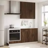 vidaXL K&uuml;cheneinheit LUCCA 5 stk. Brauneiche Holzwerkstoff