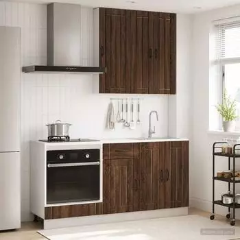 vidaXL Lucca K&uuml;cheneinheit 5-tlg., Brauneiche, Holzwerkstoff (3438272)