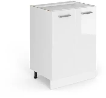VICCO R-Line Unterschrank weiß hochglanz, 60cm, mit Türen (41745)