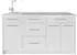 VICCO Fame-Line Küchenzeile 150cm, weiß Hochglanz/weiß, Arbeitsplatte Marmor (65331)