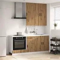 vidaXL K&uuml;cheneinheit PORTO 5 stk. Artisan-Eiche Holzwerkstoff