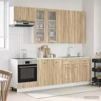vidaXL K&uuml;cheneinheit LYON 8 stk. Sonoma-Eiche Holzwerkstoff
