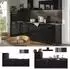 VICCO R-Line Küchenzeile 280cm, schwarz Hochglanz/Anthrazit, Arbeitsplatte Goldkraft Eiche (66474)