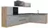 VICCO R-Line Eckküche Beton/Goldkraft Eiche 347x143x46cm ohne Arbeitsplatte (67608)